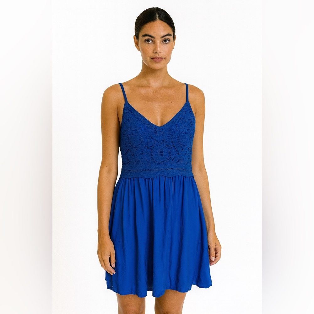 Boho Royal Blue Mini Dress NWT